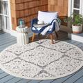 SAFAVIEH Cabana Kyleigh Ivory/Grey 2 2 X9 Runner Indoor/Outdoor Area Rug Ivory/Grey 6 7 x 6 7 Round