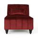 GDF Studio Stroup Modern Glam Velvet Tufted Chaise Lounge Garnet and Dark Brown