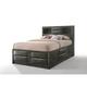 86 X 57 X 56 Gray Oak Rubber Wood Full Storage Bed