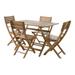 GDF Studio Rabion Outdoor Acacia Wood 5 Piece Folding Dining Set Natural