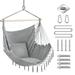 Outdoor Hanging Hammock Stable and Strong Rope Chair Porch Swing Seating