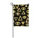 LADDKE Gold Brush Drawn Eyes and Triangles Rough Edges Surreal Garden Flag Decorative Flag House Banner 12x18 inch