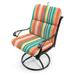 Jordan Manufacturing 22 x 45 Multicolor Stripe Outdoor Chair Cushion with Ties and Loop - 45 L x 22 W x 5 H