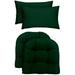 RSH DÃ©cor Indoor Outdoor Set of 2 U-Shape Cushions and 2 Lumbar Pillows Large Hunter Green