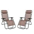 SalonMore Brown Zero Gravity Lounge Chairs with Saucer (Set of two)