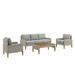 Afuera Living Contemporary 4 Piece Outdoor Wicker Sofa Set in Gray
