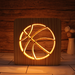 Basketball Led Night Light Solid Wood Low Energy Used Button Switch Soft Warm Light Creative Friends Gift Bedroom Home Decoration