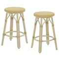 Furniture of America Tropaz Set of 2 26-in Outdoor Metal Bar Stool Natural