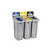 Rubbermaid Commercial 2007917 Slim Jim Recycling Station Multiple Material Recycle Bin - Indoor