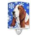 Caroline s Treasures SC9372CNL Basset Hound Winter Snowflakes Holiday Ceramic Night Light 6x4x3 multicolor