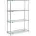 Nexel 4 Tier Wire Shelving Starter Unit Stainless Steel 36 W x 21 D x 74 H