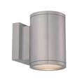 Wac Lighting Ws-W2604 Tube 6.5 Tall Double Light Led Outdoor Wall Sconce - Silver