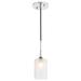 Woodbridge Lighting Chelsea 1Lt Cylinder Glass Mini-Pendant in Chrome/Opal