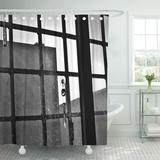 Libin Window Optimism Chandelier Prism Water Splash Black White Shower Curtain 60x72 inch