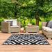 Playa Rug Milan Lightweight Reversible Recycled Plastic Outdoor Floor Mat/Rug Black&White 5 x7 5 x 8