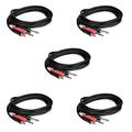 hosa cmp-159 3.5 mm trs to dual 1/4 ts stereo breakout cable 9 feet (5-pack)