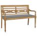 Anself Wooden Patio Bench with Gray Cushion Teak Wood Porch Chair Garden Bench for Garden Backyard Balcony Park Terrace Outdoor Furniture 47.2in x 20.3in x 33in