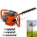 Anqidi 2-Stroke 71CC Post Hole Digger Gas Powered Earth Auger Borer Machine w/4 6 8 Drill Bits + 12 Extension Bar