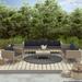 vidaXL 5 Piece Garden Lounge Set with Cushions Poly Rattan Beige 3059327