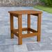 Emma + Oliver Indoor/Outdoor Polyresin Adirondack Side Table for Porch Patio or Sunroom in Teak