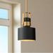 Possini Euro Design Courtney Black Burnished Brass Mini Pendant Light 6 1/2 Wide Modern for Dining Room House Foyer Kitchen Island Entryway Bedroom