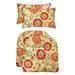 RSH DÃ©cor Indoor Outdoor Set of 2 U-Shape Cushions and 2 Lumbar Pillows Fanfare Sonoma Cream Floral