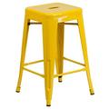 Flash Furniture 24 High Backless Metal Indoor-Outdoor Counter Height Stool w/Square Seat Blue