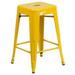 Flash Furniture 24 High Backless Metal Indoor-Outdoor Counter Height Stool w/Square Seat Blue