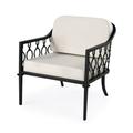 Butler Specialty Company Southport Iron Upholstered Outdoor Lounge Chair Black