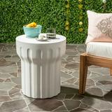 Safavieh Vesta Outdoor Modern Concrete Round Accent Table - Ivory