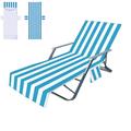Beach Chair Cover with Side Storage Pockets Quick Dry Microfiber Sand Pool Chaise Lounge Chair Towel Cover for Sunbathing