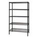 Quantum Storage WR74-2448BK-5 Black 5 Shelf Wire Shelving Unit - 24 x 48 x 74 in.