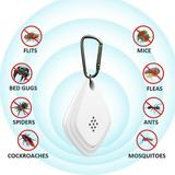 USB Rechargeable Ultrasonic Outdoor Mosquito Repellent Bug Zapper Portable Pest Killer For Camping Hunting Mountaineering Running Hiking (White)