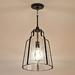 Luxury Industrial Indoor Pendant 16.75 H x 12.50 W with Urban Loft Style Elements Modern Farmhouse Design Antique Black Finish and Clear Seeded Glass UQL3600