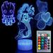 AVEKI 3D Illusion Cute Lovely Night Light Three Pattern Mermaid/Teddy Bear Heart/Groot 7 Color Change Decor Lamp Desk Table Night Light Lamp for Kids GHG15
