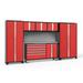 NewAge Products Bold Series Red 6 Piece Cabinet Set Heavy Duty 24-Gauge Steel Garage Storage System Slatwall Included
