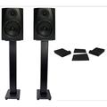 Pair Rockville APM6B 6.5 2-Way 350 Watt Powered USB Studio Monitors + Stands+Pads