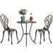 Indoor and Outdoor Bronze Dinning Set 2 Chairs with 1 Table Bistro Patio Cast Aluminum.