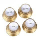 Imperial Inch Size Top Hat Bell Reflector 2 Volume 2 Tone Knobs Set for USA Gibson Les Paul SG Electric Guitar Gold Silver Top