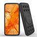INFUZE Qi Wireless Portable Charger for Samsung Galaxy S21 FE Battery (12000 mAh 18W Power Delivery USB-C/USB-A Quick Charge 3.0 Ports Suction Cups) with Touch Tool - Amber Marble