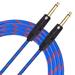 KLIQ Custom Series Guitar Instrument Cable with Gold Plugs Blue/Red Tweed 10 Ft