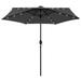 Anself Parasol with LED Lights and Aluminum Pole Garden Folding Beach Umbrella for Backyard Terrace Poolside Lawn Supermarket Outdoor Furniture 106.3in x 92.9in (Diameter x H)