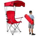 Beach Chair with Canopy Shade iMountek Folding Canopy Camping Sports Chair Red