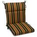 Blazing Needles 20 x 42 in. Spun Polyester Patterned Outdoor Squared Seat & Back Chair Cushion Lyndhurst Raven