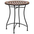 Anself Bistro Table Ceramic Tabletop Garden Side Table Iron Frame for Garden Deck Terrace Balcony Outdoor Furniture 23.6 x 28.3 Inches (Diameter x H)