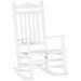 Outsunny Traditional Wooden High-Back Rocking Chair for Porch Indoor/Outdoor White