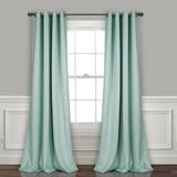 Lush Decor Insulated Grommet Solid Color 100% Polyester Blackout Room Darkening Window Curtain Panel Blue 95 L x 52 W Set of 2