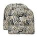 RSH DÃ©cor Indoor Outdoor Set of 2 U-Shape Wicker Tufted Seat Cushions Standard Dailey Pewter Grey Floral Scroll