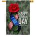 Ornament Collection H192332-BO 28 x 40 in. Happy Veterans Day House Flag with Armed Forces Double-Sided Decorative Vertical Flags Decoration Banner Garden Yard Gift