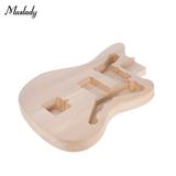 Muslady MZB-T DIY Electric Guitar Body Unfinished Guitar Barrel Blank Basswood Guitar Body Replacement for Jaguar